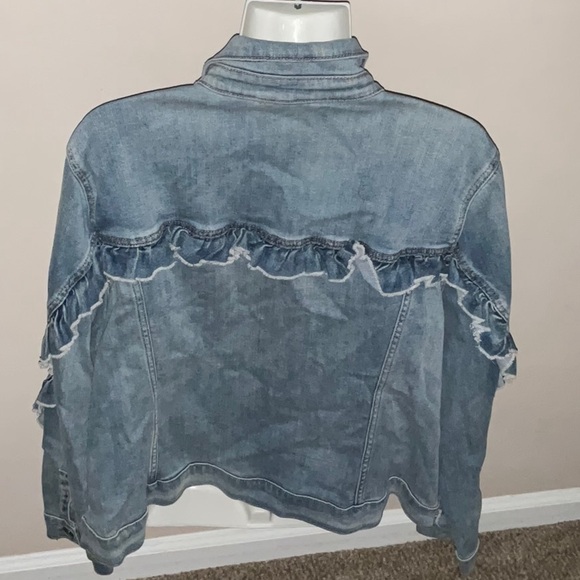 Lane Bryant Ruffle Denim Jacket - Picture 3 of 10